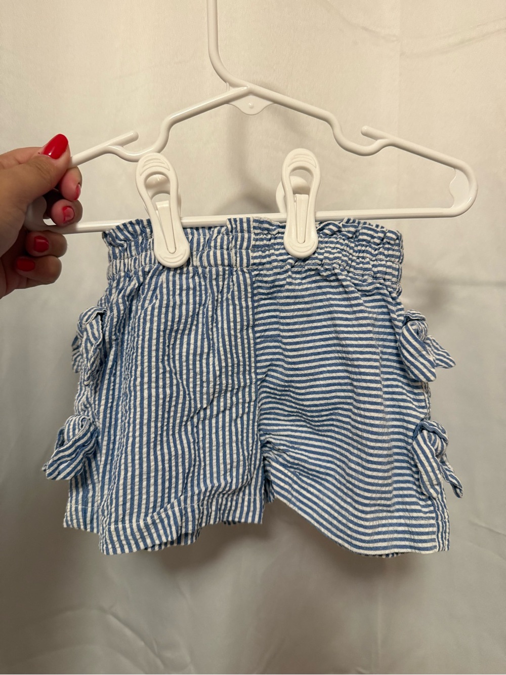Zara Blue and White Striped Girls Shorts